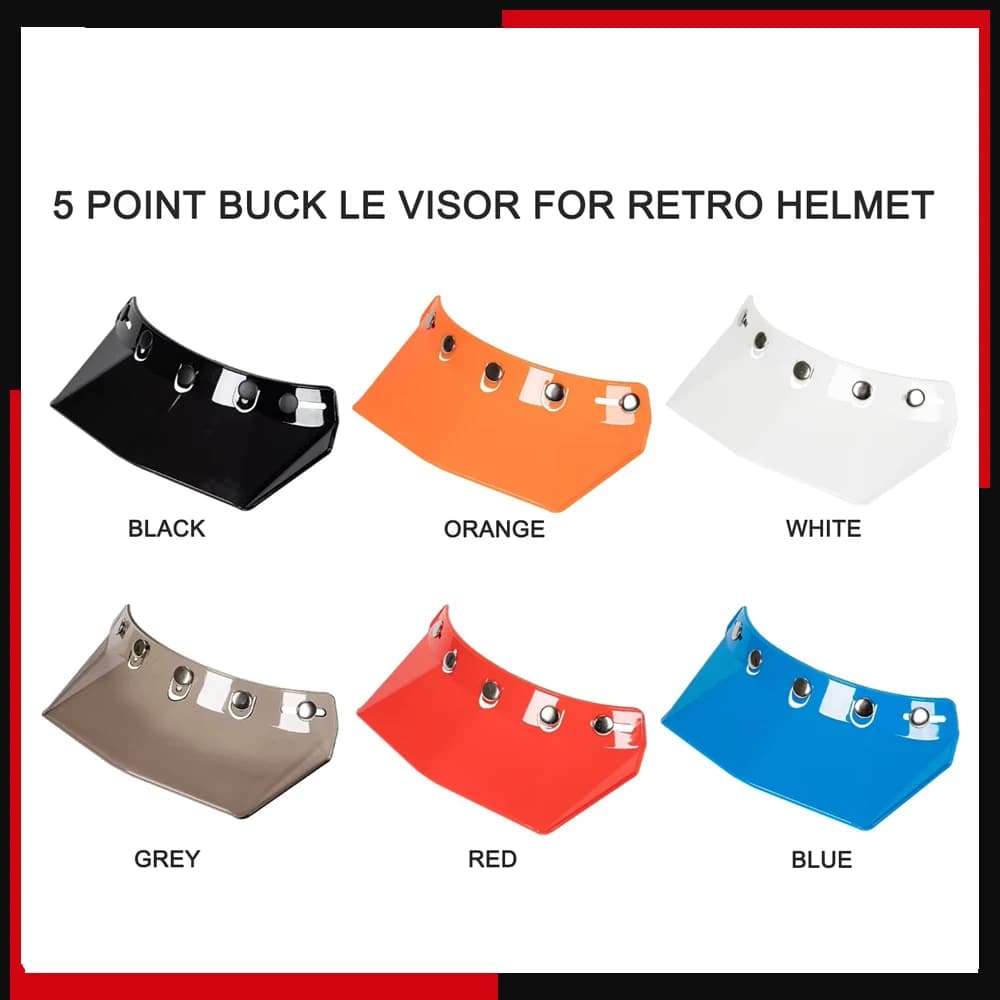 Visiera universale a 5 scatti per casco da motociclista a faccia aperta Visiera ribaltabile per vento Visiera per casco da motociclista Lingua