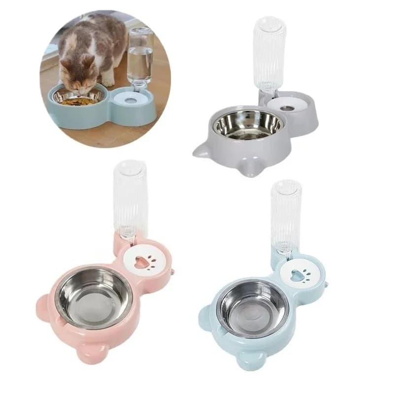 Distributore d'acqua per animali domestici per cani e gatti Conservazione automatica dell'acqua Ciotola per alimenti per animali domestici Contenitore per alimenti con annaffiatoio Forniture per animali domestici