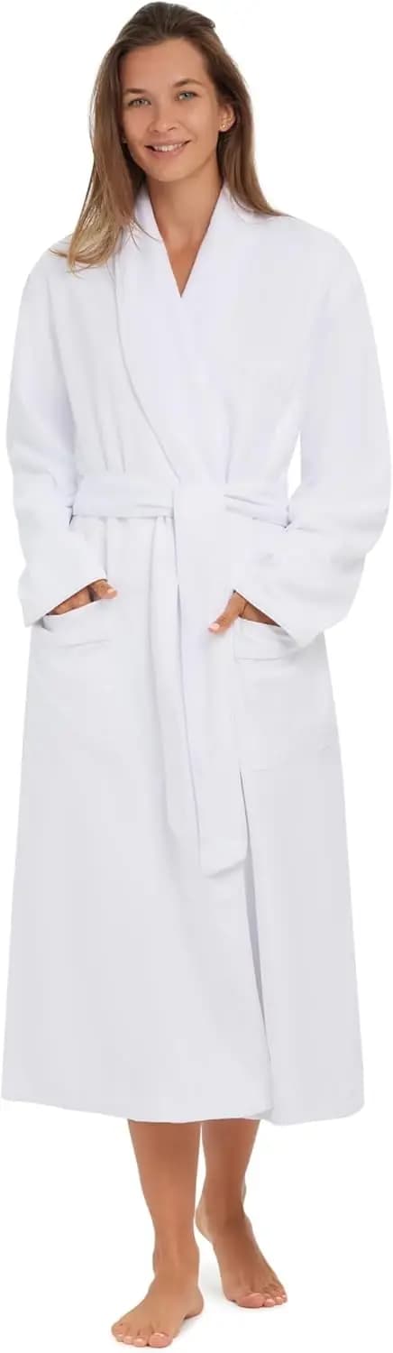 Accappatoio Unisex in Microfibra Foderato in Peluche - Morbido con Fodera in Poliestere, Accappatoio per Hotel e Spa con Tasca