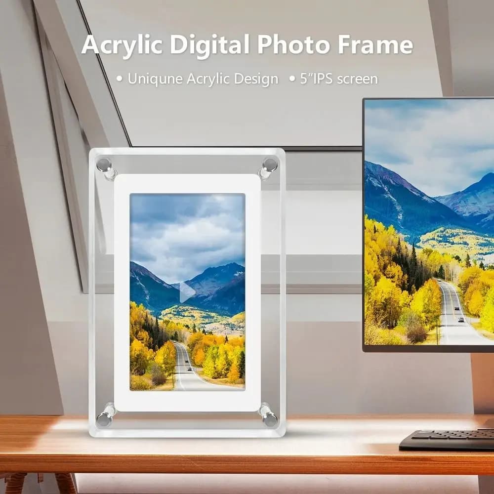 Regalo Cornice per foto digitale in acrilico Display IPS Cornice per video ad alta risoluzione 480x854 riproducono musica Display per foto di album digitali