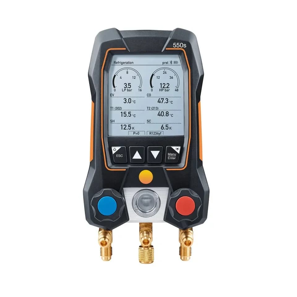 550S Digital Refrigeration Gauge Manifold with Hoses Clamp & Refrigerant Meter Set Pressure Gauges System Tool