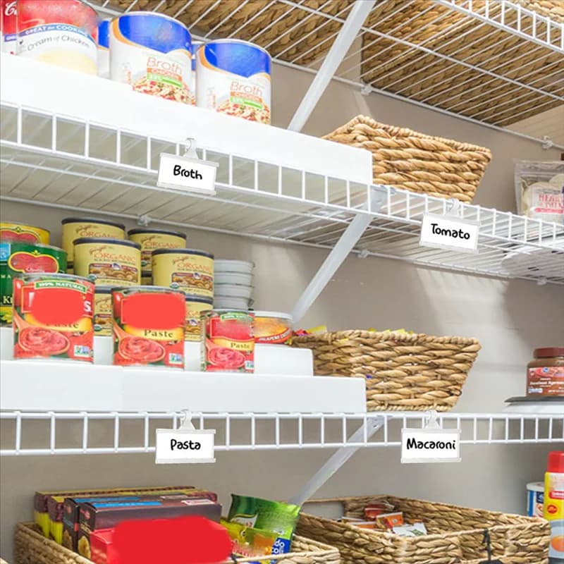 ABKJ-Cestino del supermercato Scaffale in plastica Gancio per etichette appese Porta carte per cartellino del prezzo con carta per carte Dimensioni 76X35mm 50 set
