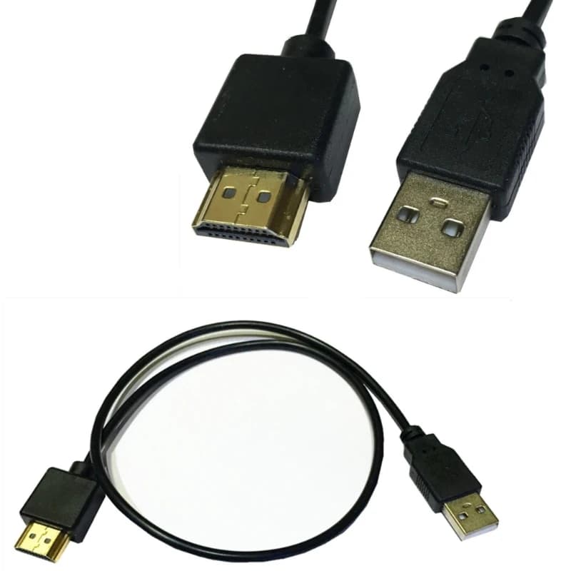 Cavo di alimentazione USB compatibile con HDMI, cavi di ricarica da maschio a maschio, adattatore splitter per dispositivi intelligenti, da USB 2.0 a HDMI