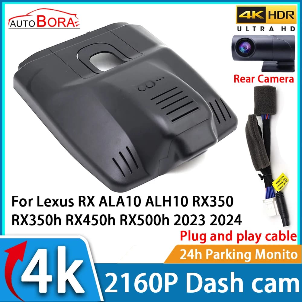 ZhuCamX Car Video Recorder Night Vision UHD 4K 2160P DVR Dash Cam for Lexus RX ALA10 ALH10 RX350 RX350h RX450h RX500h 2023 2024