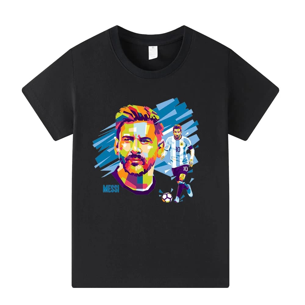 Miami Messi MVP Champion Graphic Tee, Pink Shield Logo Print, Breathable Short Sleeve For Football Lovers