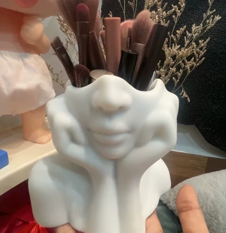 Porta pennelli da trucco astratto per styling viso, decorazione per tavolo da toeletta, contenitore porta pennelli e rossetti