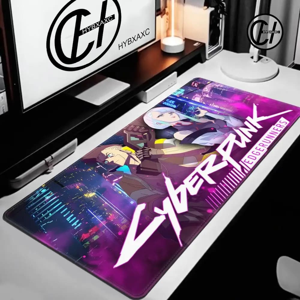 C-Cyberpunk Anime E-Edgerunners Tappetino per mouse Tappetino per mouse con tastiera per PC di grandi dimensioni per computer da gioco