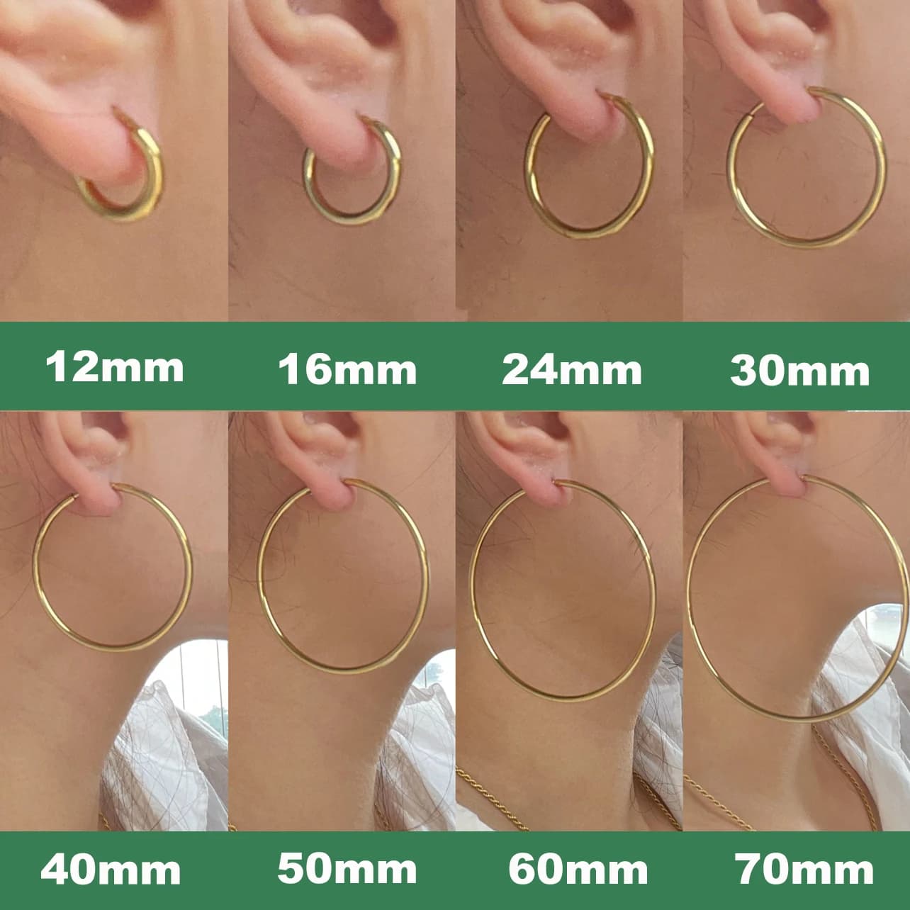 Minimalist 12-70 mm stainless steel circle earrings for women Jewelry with smooth round earrings in fashionable gold metal