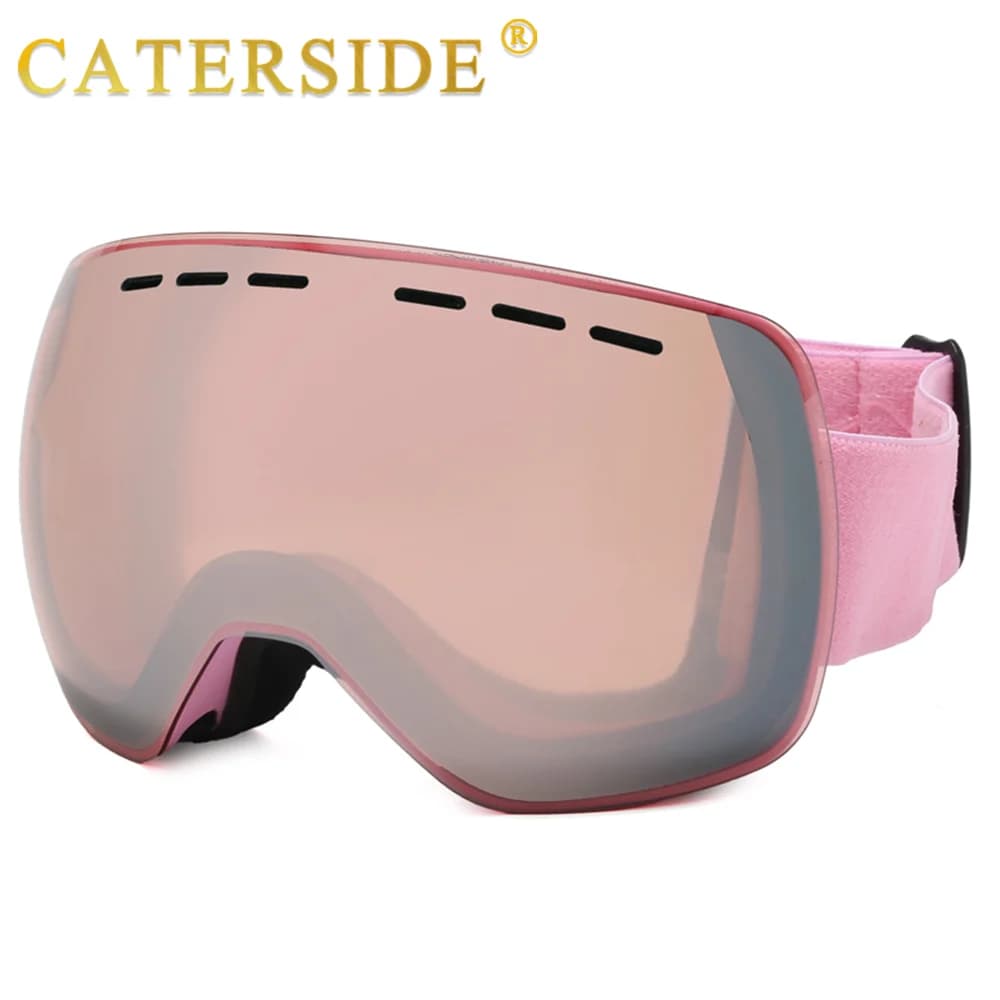 CATERSIDE Nuovi Occhiali da Sci Magnetici Antiappannamento per Uomo e Donna, Occhiali Sportivi Invernali a Doppio Strato Antivento e Antipolvere, Protezione UV400