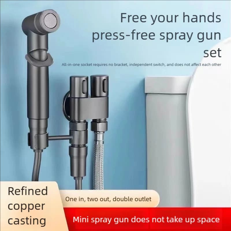 Rubinetto per pistola da bagno in rame Rubinetto booster girevole ad alta pressione Ugelli per WC Apparecchio di lavaggio per bagni multifunzionale