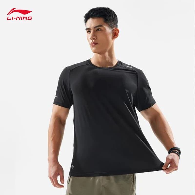 LI-NING Fitness Series T-shirt cool a maniche corte da uomo LN BACTERIA PROOF e LN FAST DRY ATSV395