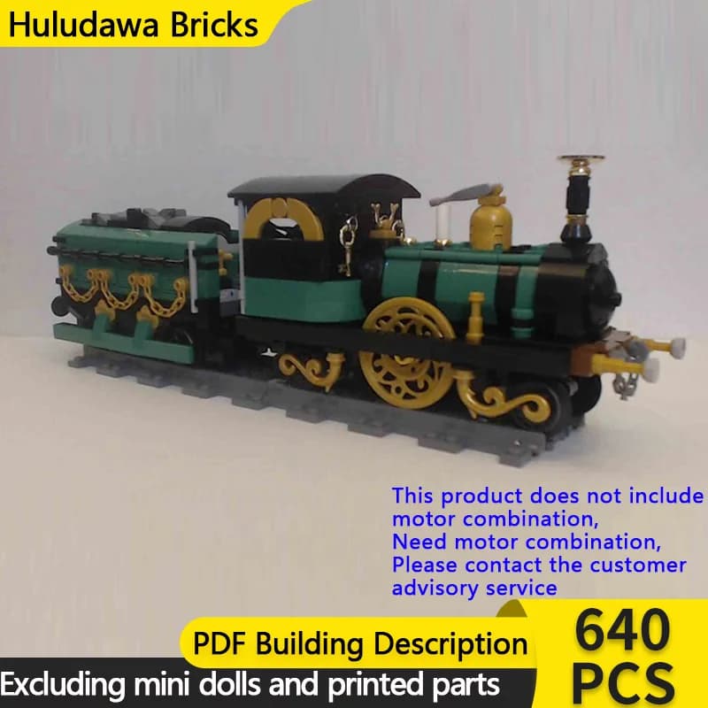 City Car Model MOC Building Bricks Railway Retro Steam Locomotive Modular Technology Gifts Holiday Assemble Children Toys Suit