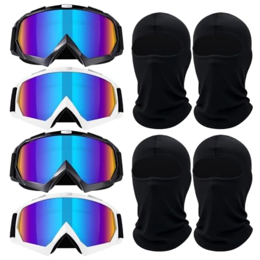 Occhiali da Moto Cuffbow con Maschera Balaclava per Dirt Bike, Motocross, ATV, Ciclismo, Sci, in Nero e Rosso