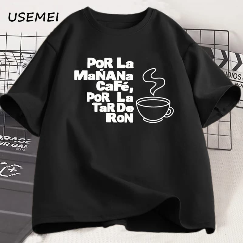 Bad Bunny New Album T Shirt Man Women Debt Tirar Tus Fotos T-shirt in short sleeve cotton T-shirt Men's Dresses signed Streetwear