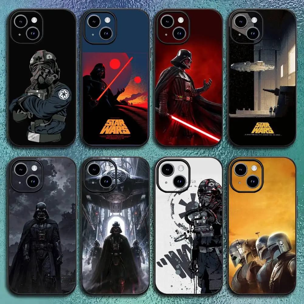 Custodia per telefono Film S-Star W-Wars per IPhone 17 12 13 14 15 16Pro Max Plus Classic soft shell nero