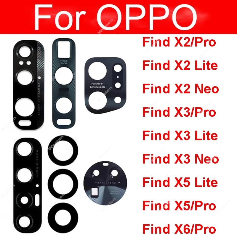 Obiettivo in vetro per fotocamera posteriore per OPPO Find X2 X3 X5 Pro X2 X3 Neo X2 X3 X5 Lite Back Main Camera Glass Lens Sticker Parts
