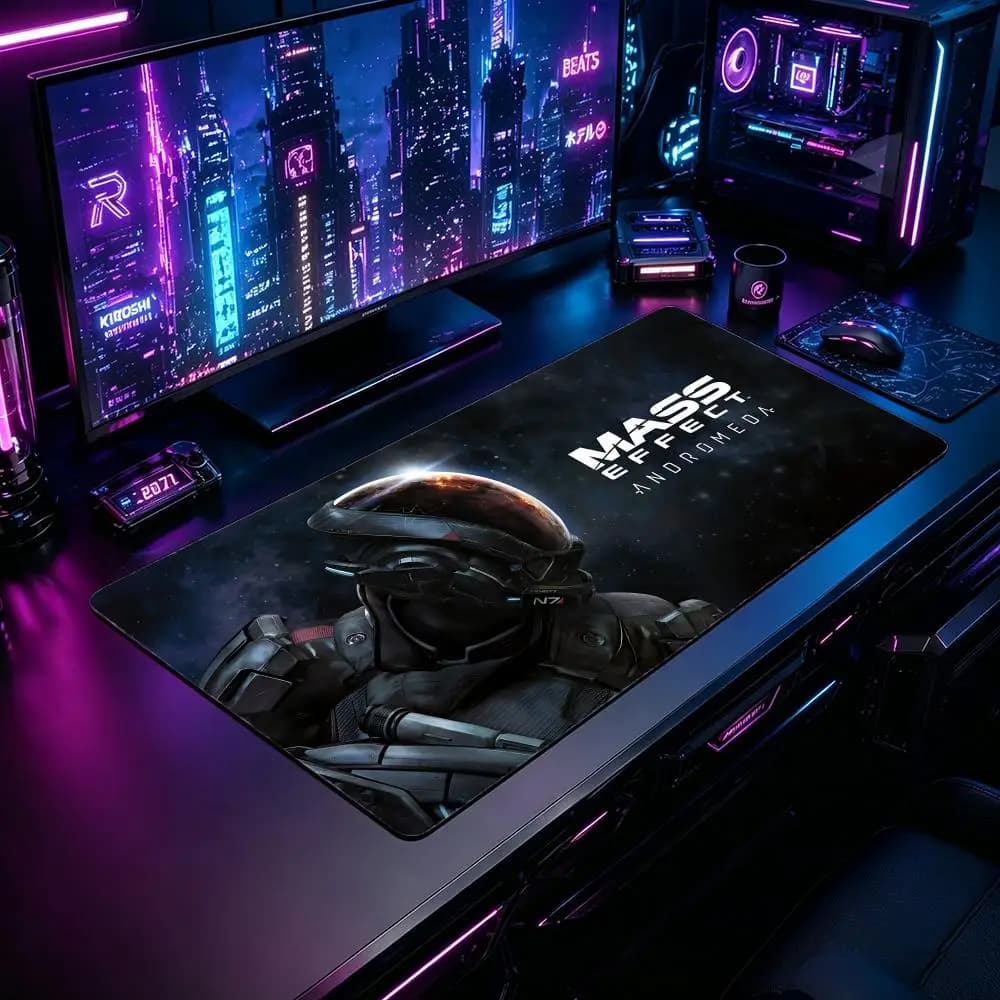 Tappetino per Mouse da Gaming MMass Effect XXL Grande Tappetino da Scrivania Antiscivolo in Gomma Esteso per PC e Laptop