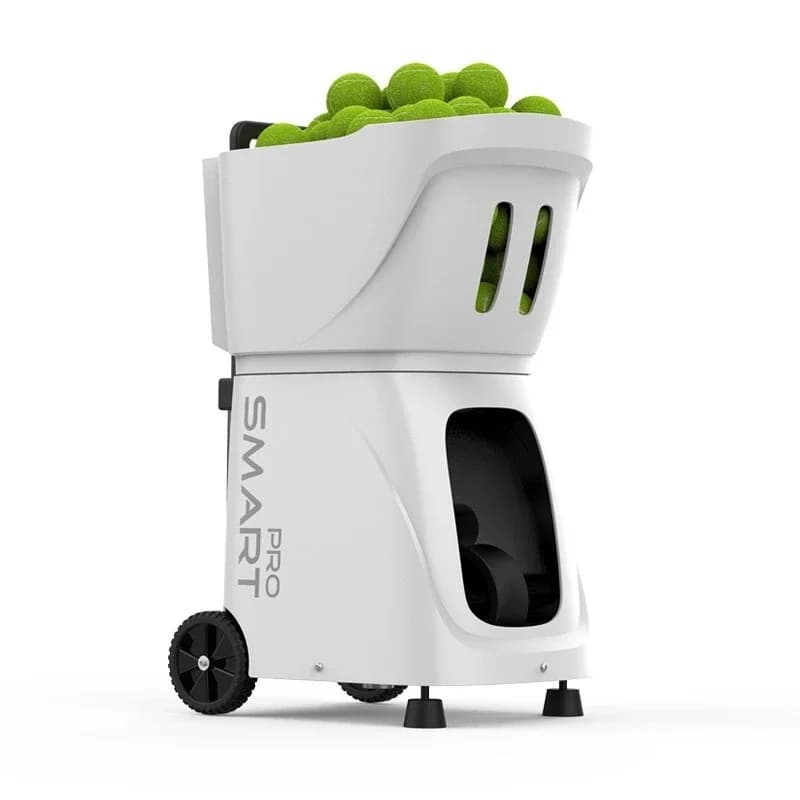 Smart Tennis Ball Machine 20-120km/h 100+ Balls, 5-45° Adjustable Angle APP Control Portable Auto Launcher for Training