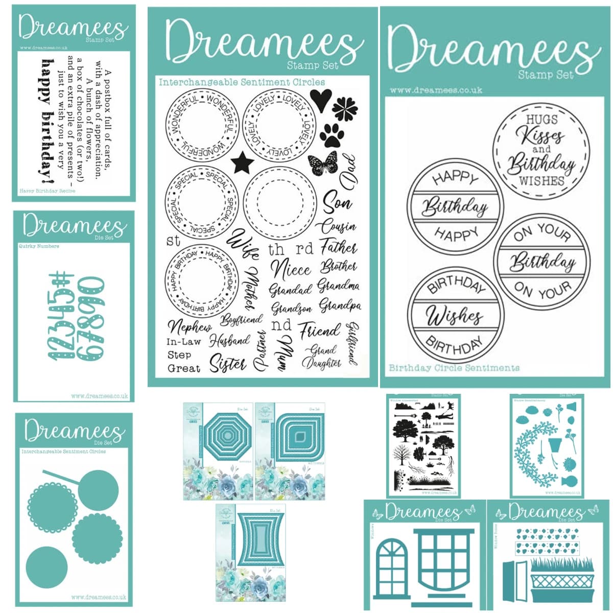Birthday Circle Sentiments Clear Stamps and Metal Cutting Dies Sets for DIY Craft Making Greeting Card Scrapbooking Decoration