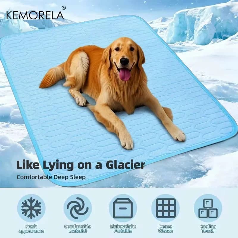 2026 Upgraded Ice-Cool Summer Pet Cooling Mat and Bed Sweat-Absorbent Fabric Available in 4 Sizes for Small Medium and Large Pet