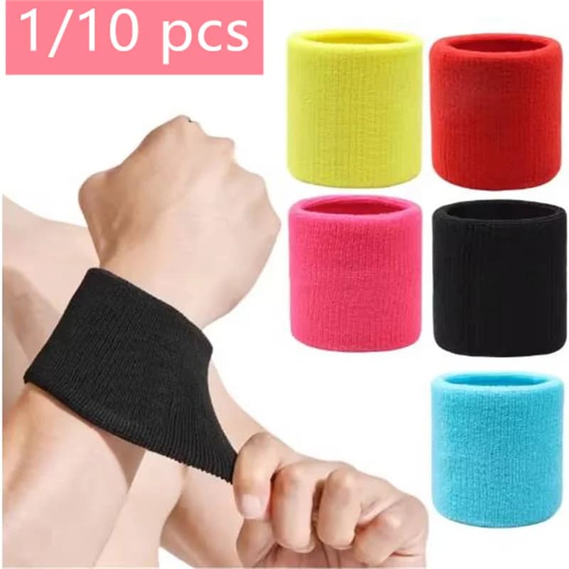 1/10pcs Fascia di supporto per il polso Polsino Bracciali sportivi Asciugamano per il sudore Polsino da tennis Protezione per il polso Cinghia di protezione Fitness Corsa Fascia per il sudore Palestra