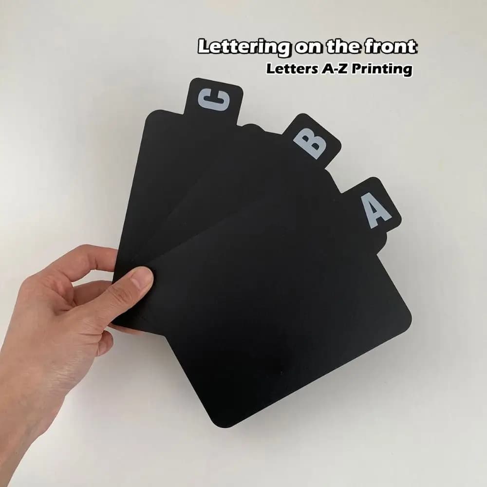 Segnalibro in vinile con clip per penna, divisori per dischi, indicatore alfabetico A-Z per quaderni, accessori multifunzionali per agenda e notebook