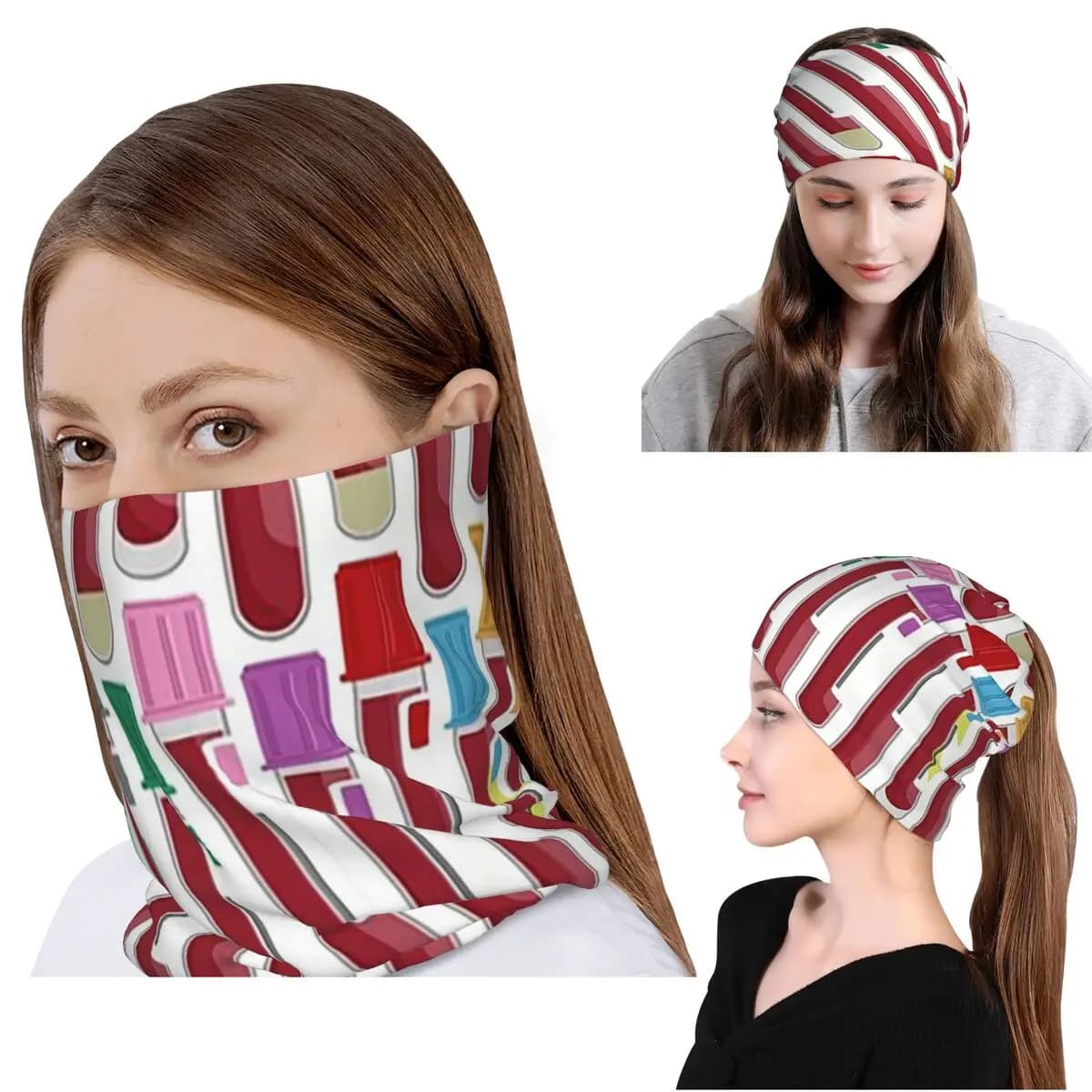 Phlebotomy Blood Tubes Bandana Neck Cover Wrap Scarf Multifunction Face Mask Beanies Hat Unisex Adult Breathable