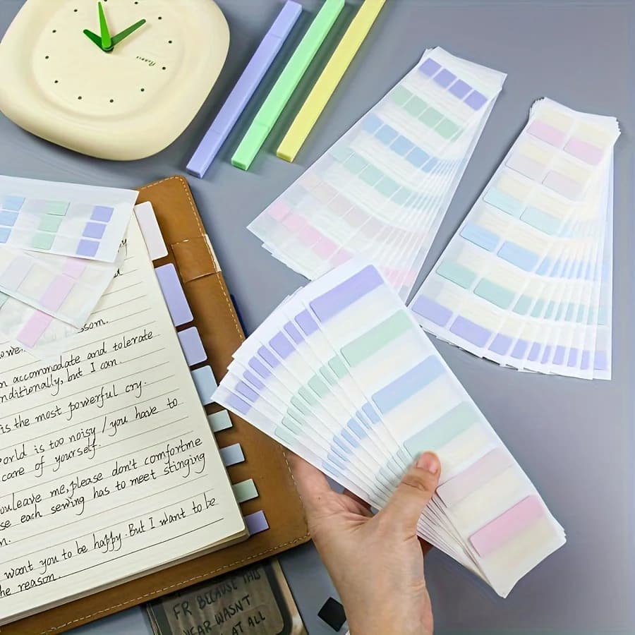 Nota adesiva Schede indice trasparenti per note adesive Bandiere a freccia Nota adesiva per adesivi per pianificatore di indicatori di pagina Ufficio Scuola