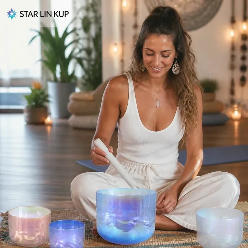 STAR LIN KUP Custom Size Alchemy Crystal Singing Bowl Healing Sound Therapy Chakra Meditation Yoga Instrument Handmade Quartz