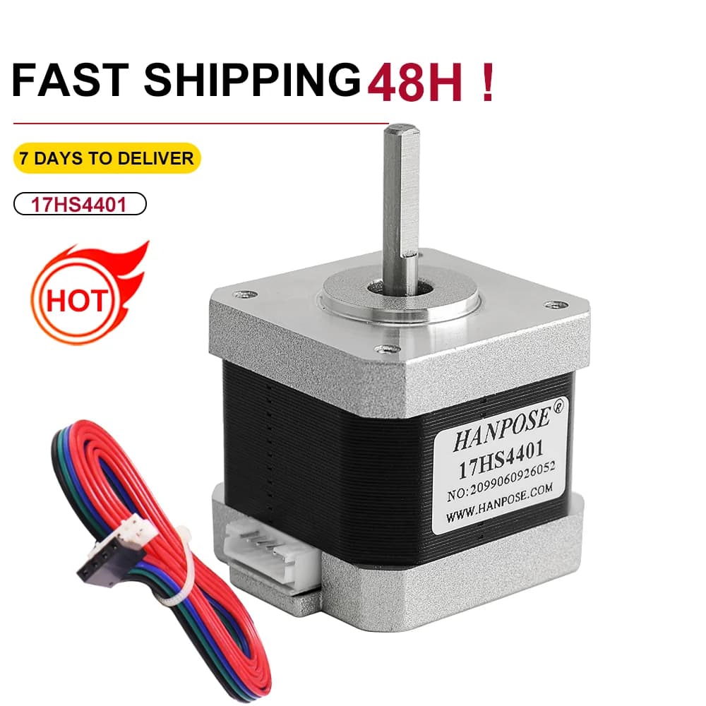 Stepper Nema 17 engine from 40mm 17HS4401-D 40N.cm 1.5A 12V to 4 wires for CNC Reprap 3D Printer Motor Stepper 42