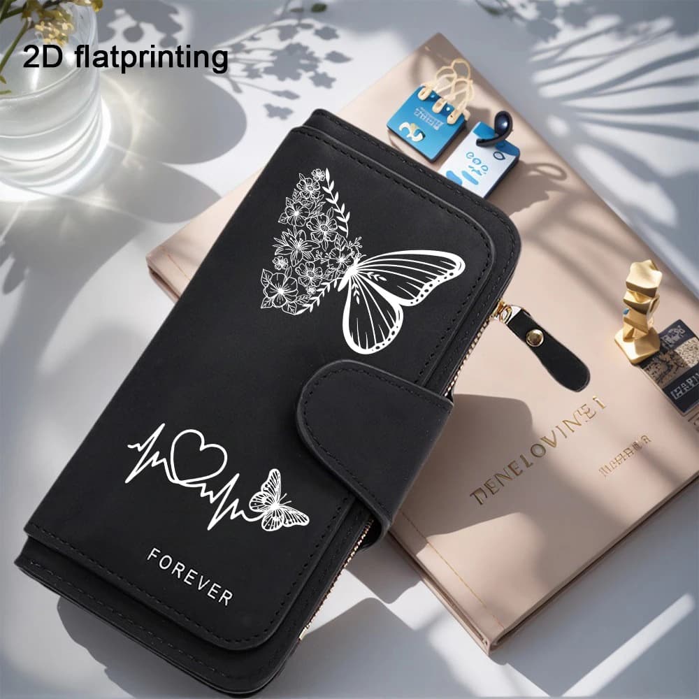 Portafogli da Donna con Design a Cuore e Farfalla, Porta Carte e Monete, Borse per Ragazze, Portamonete Femminile, Regalo per Ragazze