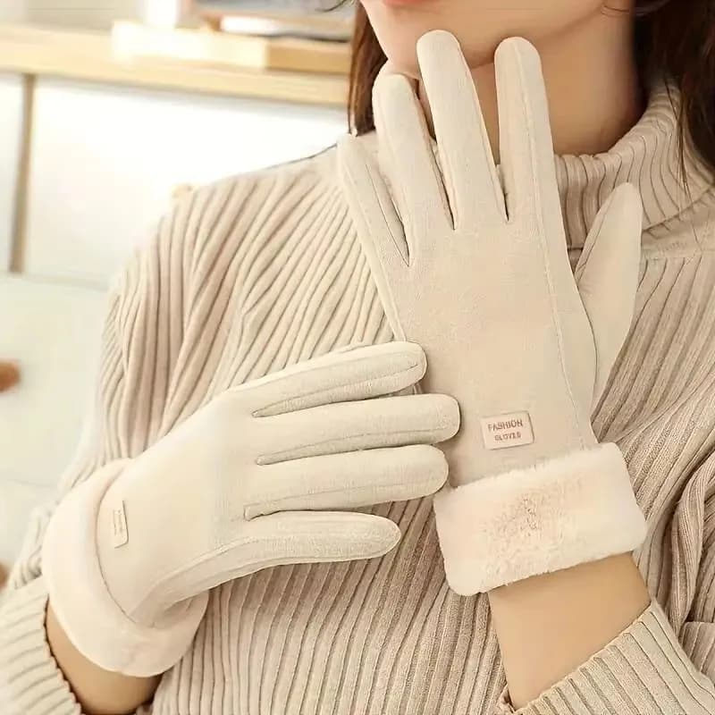 Winter Cashmere Gloves For Women Warm Gloves Cold Protection Touch Screen Full Finger Mittens Outdoor Cycling Thick Woolen Glove