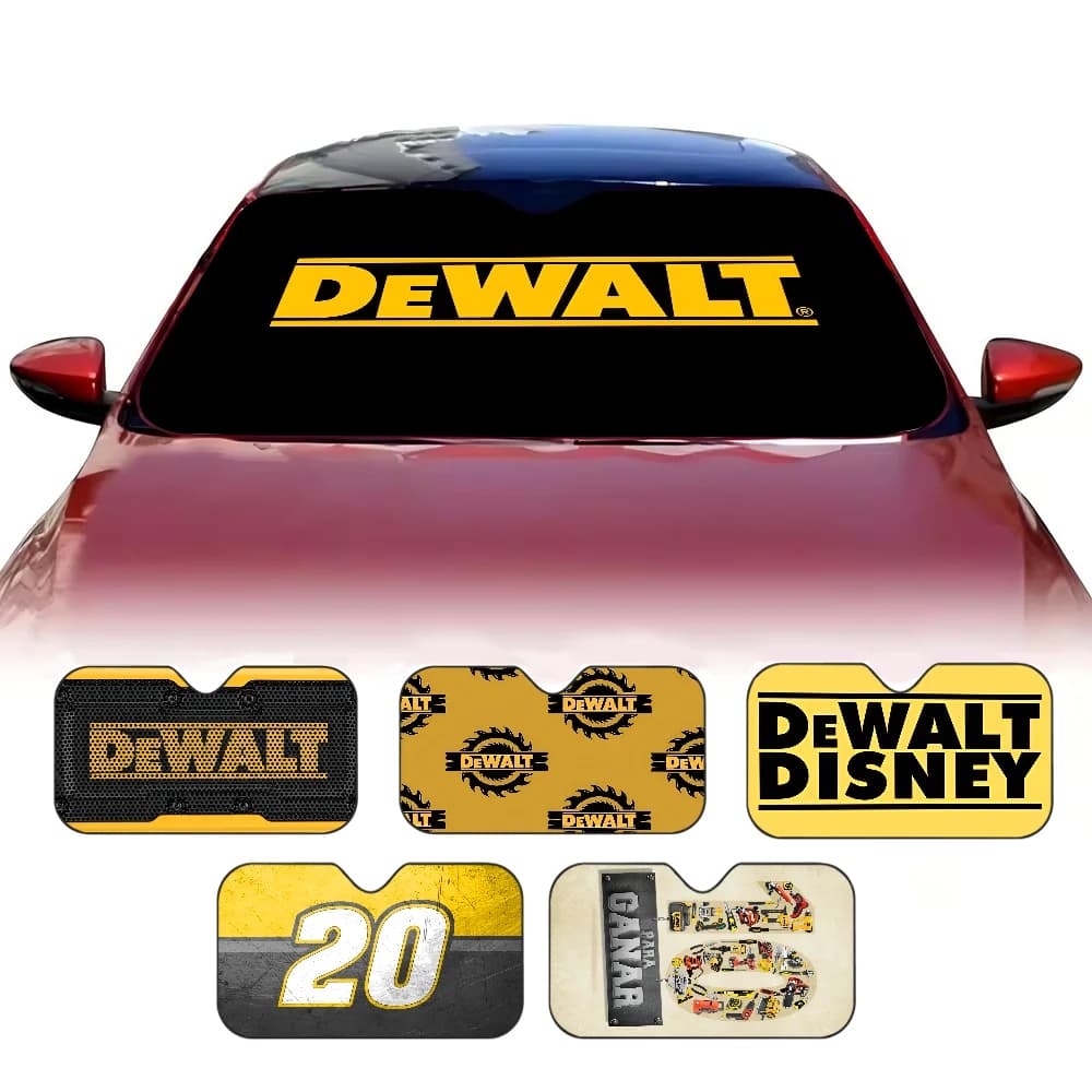 D-DEWALTS Cartoon Car Parasole Copertura per lunotto anteriore Parabrezza Parasole Protezione visiera per auto Accessori interni