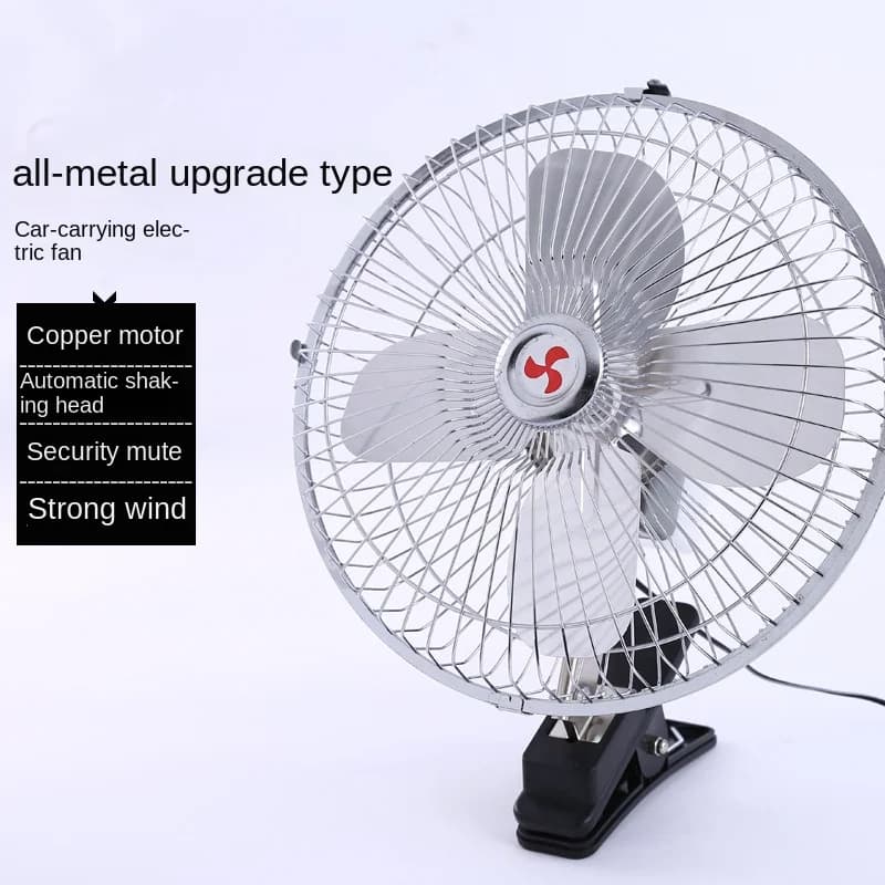 car accessoriesCar electric fan 10 inch truck electric fan high wind metal 4 blades \ automatic shaking head \ 1.5m cable length