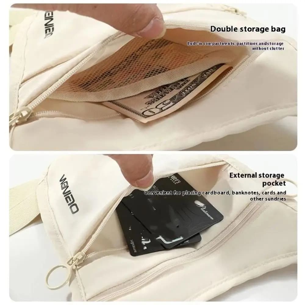 Nuova marsupio da viaggio antifurto Borsa da cintura sportiva invisibile leggera Portafoglio portatile ultrasottile con blocco RFID