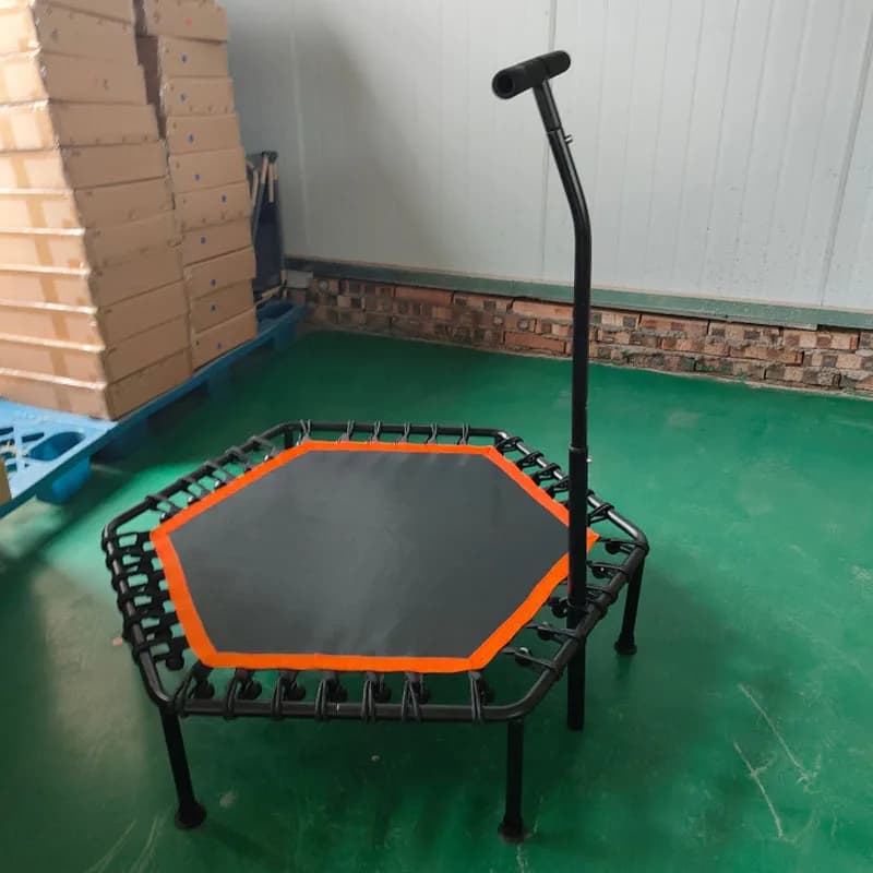 Home Combination Interior bungee jumping bed for adults Elastic ball cord Trampoline with adjustable 45 inch hexagonal armrest