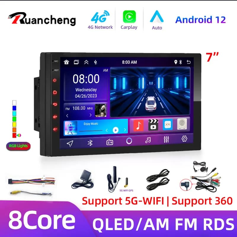 2 din Android 13 Autoradio Lettore Multimediale Universale 7 "Carplay Stereo 4G GPS DVD Per VW Nissan Hyundai toyota CR-V Kia