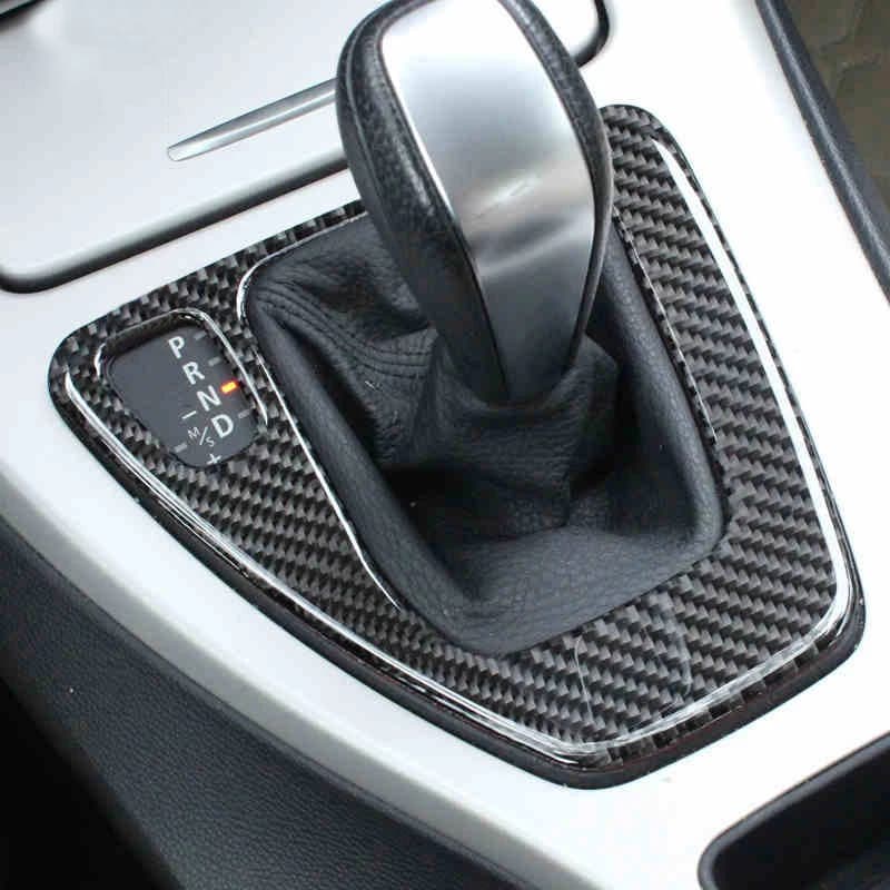 Per BMW Serie 3 E90 E92 E93 Console centrale per auto in fibra di carbonio Pannello del cambio Adesivo Copertura Trim Decorazione interna striscia
