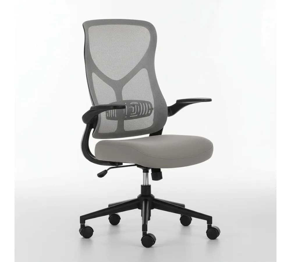 Sedia da gioco ergonomica per ufficio, schienale alto, girevole, supporto lombare, braccioli ribaltabili 120 ° Grigio a dondolo