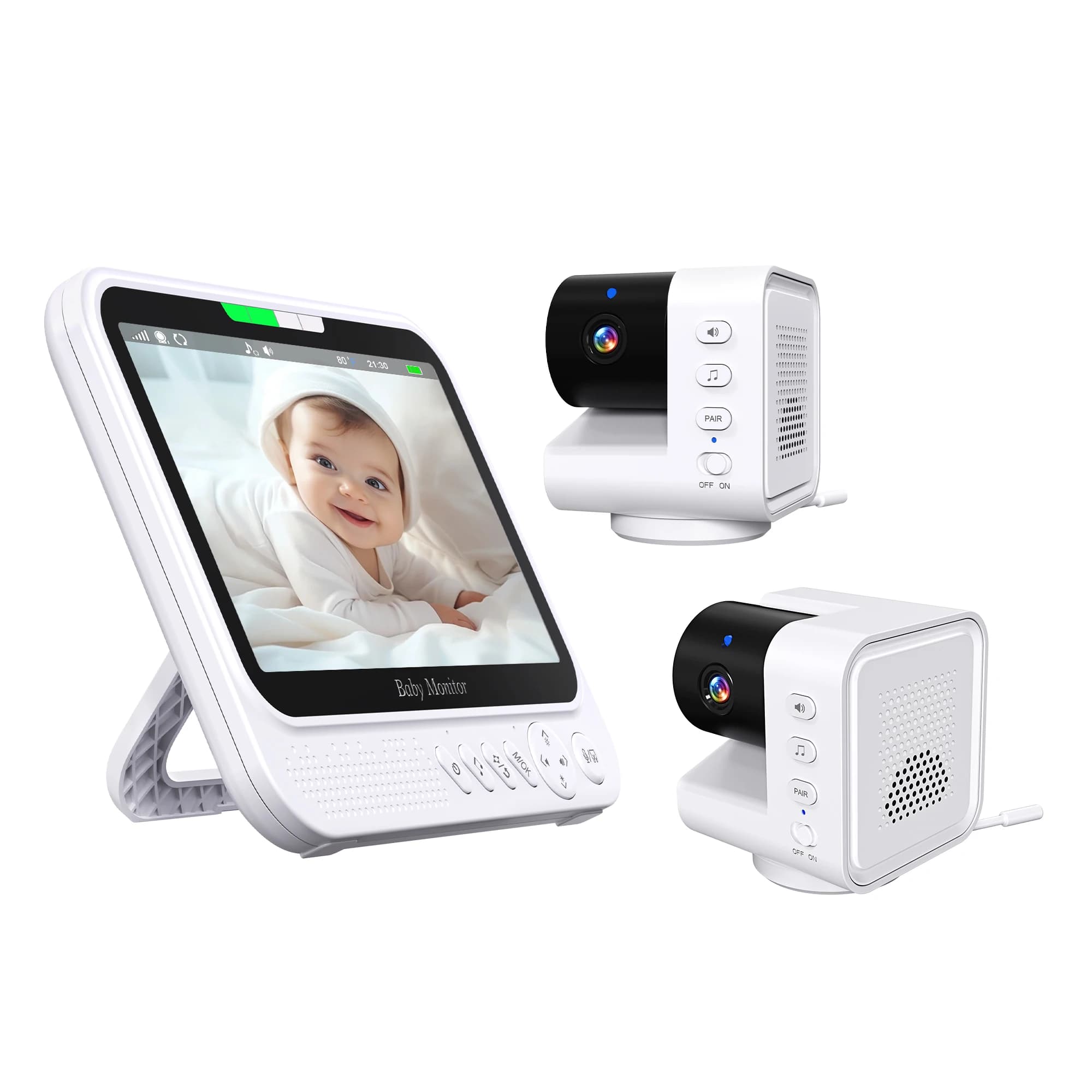 Schermo da 7 pollici PTZ Baby Monitor digitale a lunga distanza Monitoraggio della temperatura Ninna nanna Babysitter Nanny Cam Interfono Baby Camera