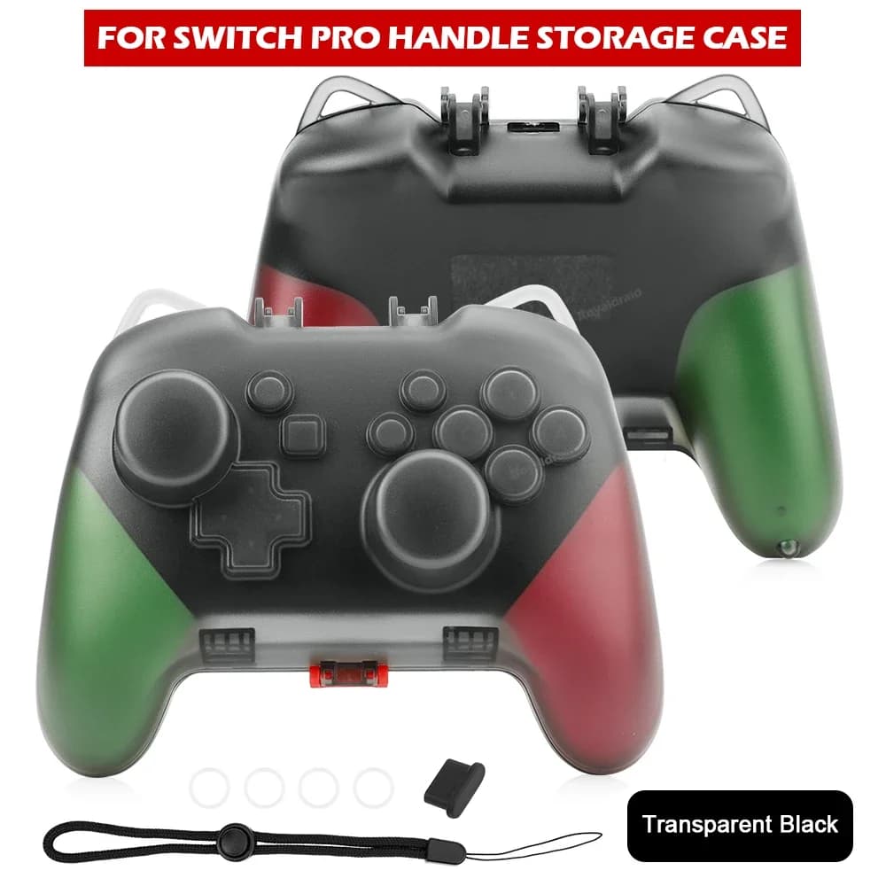 NUOVA custodia protettiva trasparente in cristallo con porta di ricarica per controller Switch Pro