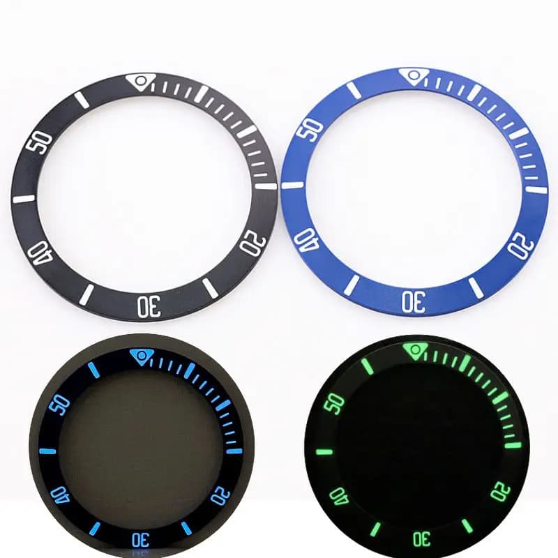 Inserto per castone in ceramica blu nero opaco di lusso da 40 mm adatto per orologio Tudor Pelagos Inserto per anello con superficie smerigliata luminosa verde C3 blu