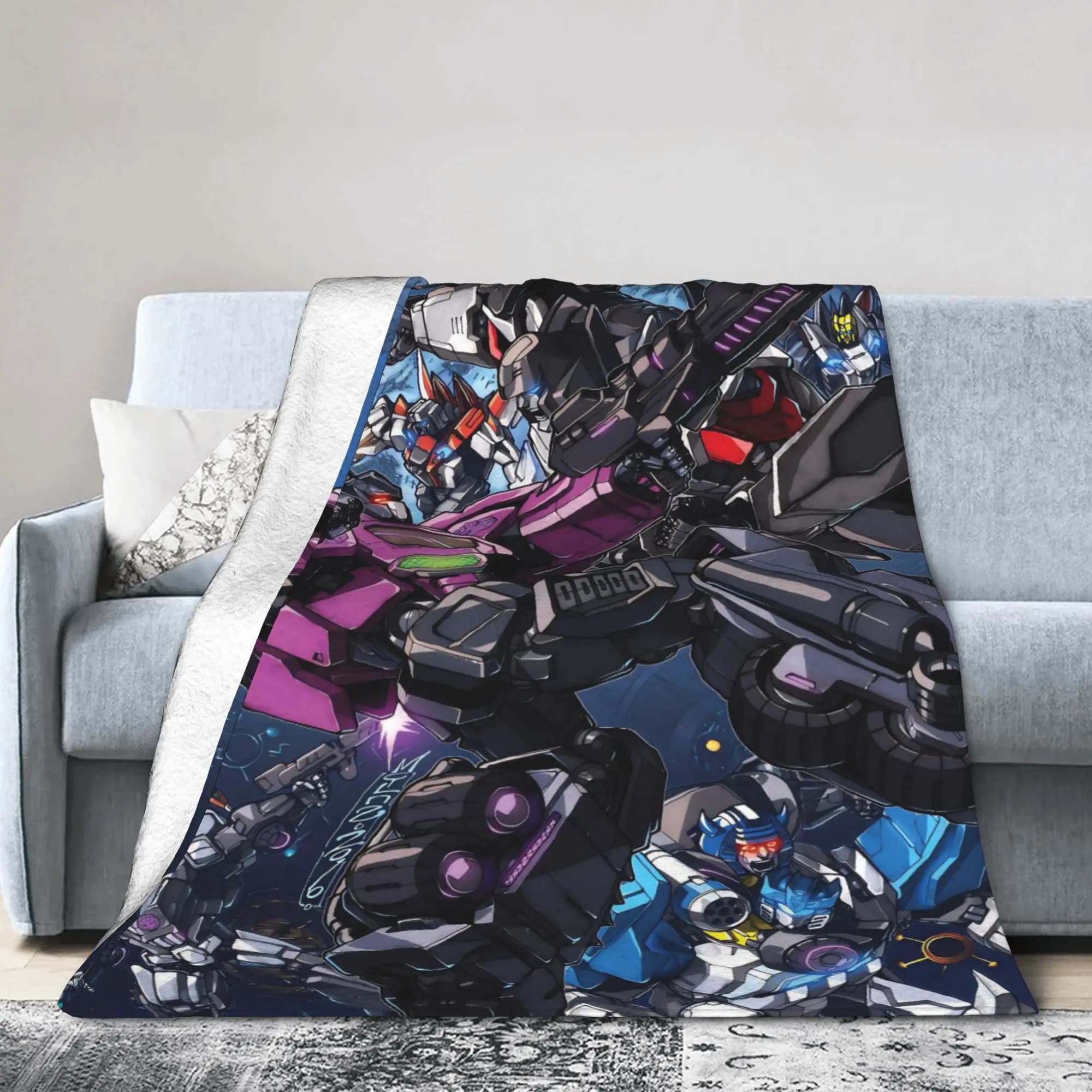 Calda e morbida coperta da viaggio per bambini, coperta da tiro trasformata, copriletto in flanella per divano letto, divertente copridivano