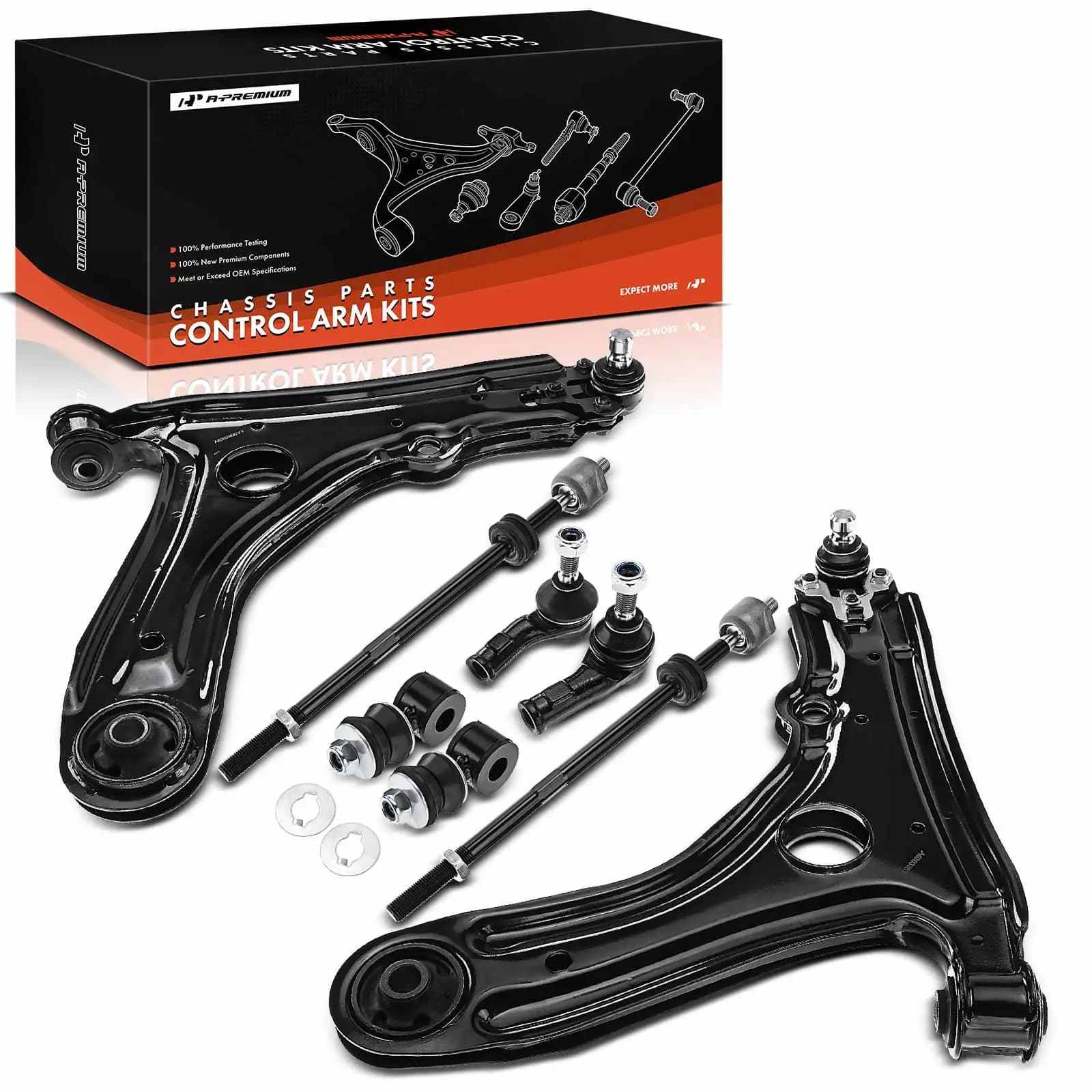 A-Premium 8x Front Lower Control Arm with Ball Joint Sway Bar End Link for Volkswagen Jetta 1994-1998 Golf 1994-1999 Cabrio