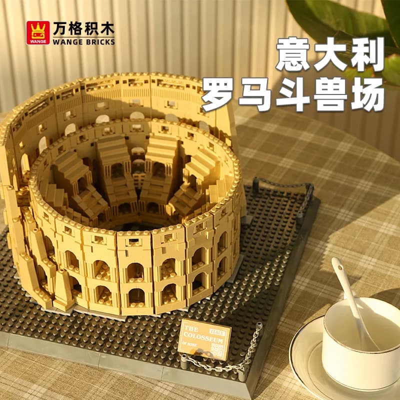 Set di Costruzioni 5225 Pezzi, Colosseo Romano Italiano, Modello Architettonico Compatibile con Piccole Particelle, Gioco Educativo 1756 Pezzi