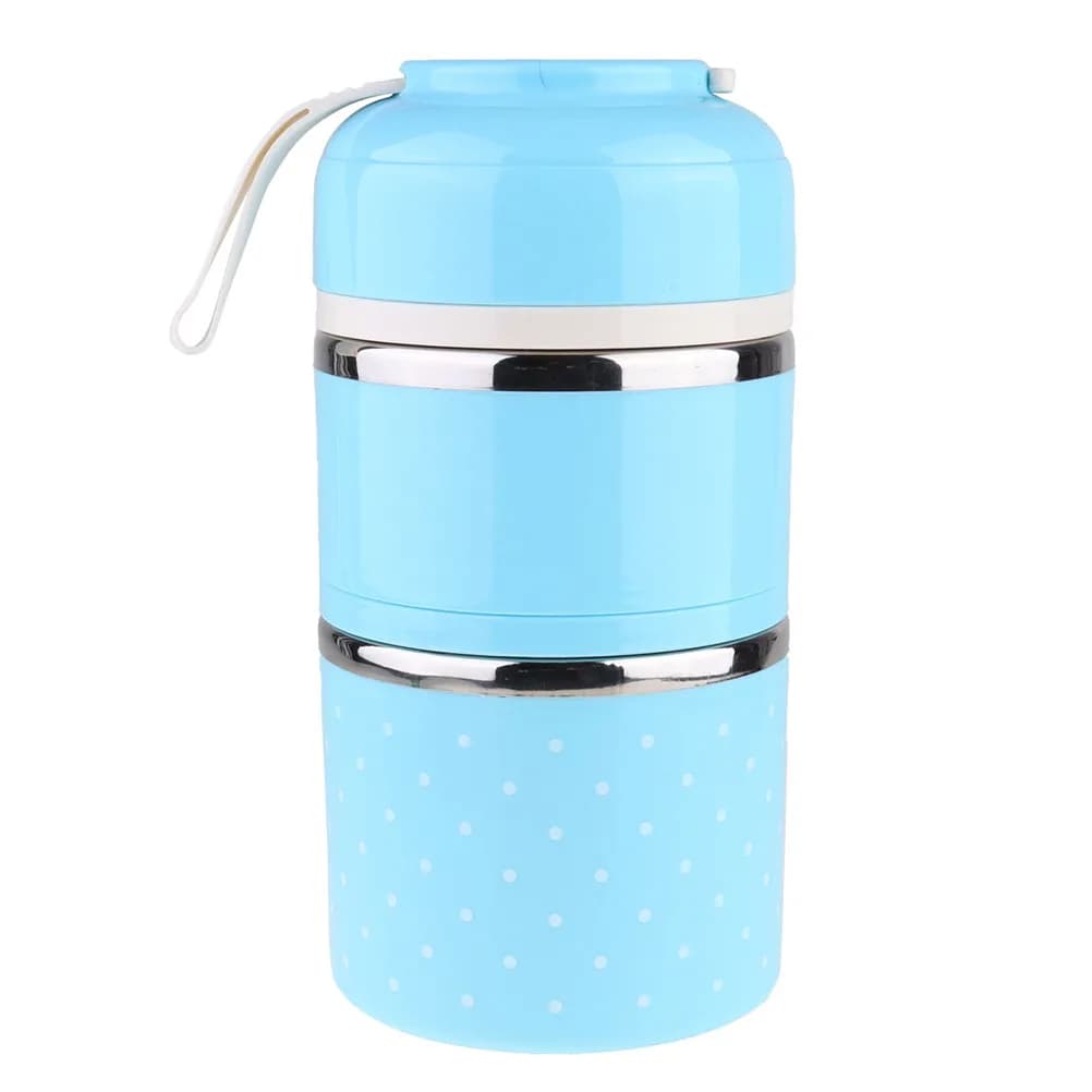Portable Double-Layer Stainless Steel Lunch Box 1000Ml Insulated Food Container Leakproof Handle Ideal for Office Home