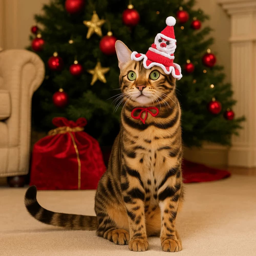Costume per animali domestici Cappelli natalizi per animali domestici carini Comodo cappello morbido lavorato a maglia per gatti Cappello per albero di Natale per cani fatto a mano Costume cosplay