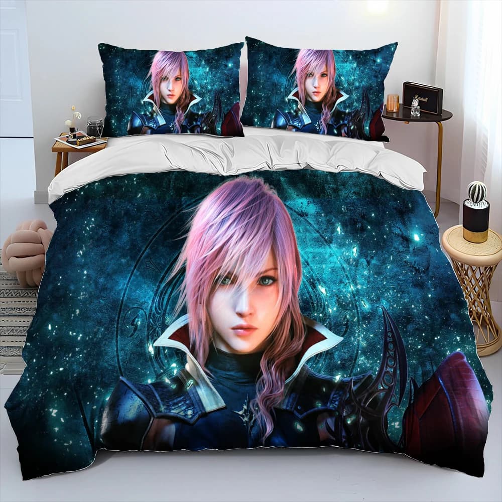Set of console bed linen for cartoons of Final Fantasy series games, set pillow cover pillow pillow pillowcase, king queen bed linen set