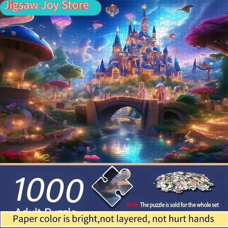 Puzzle Castello Magico, Numerato - Grande Formato 69,85 cm x 50,04 cm, Decorazione Murale Regno Magico, Puzzle per Adulti, Adatto per