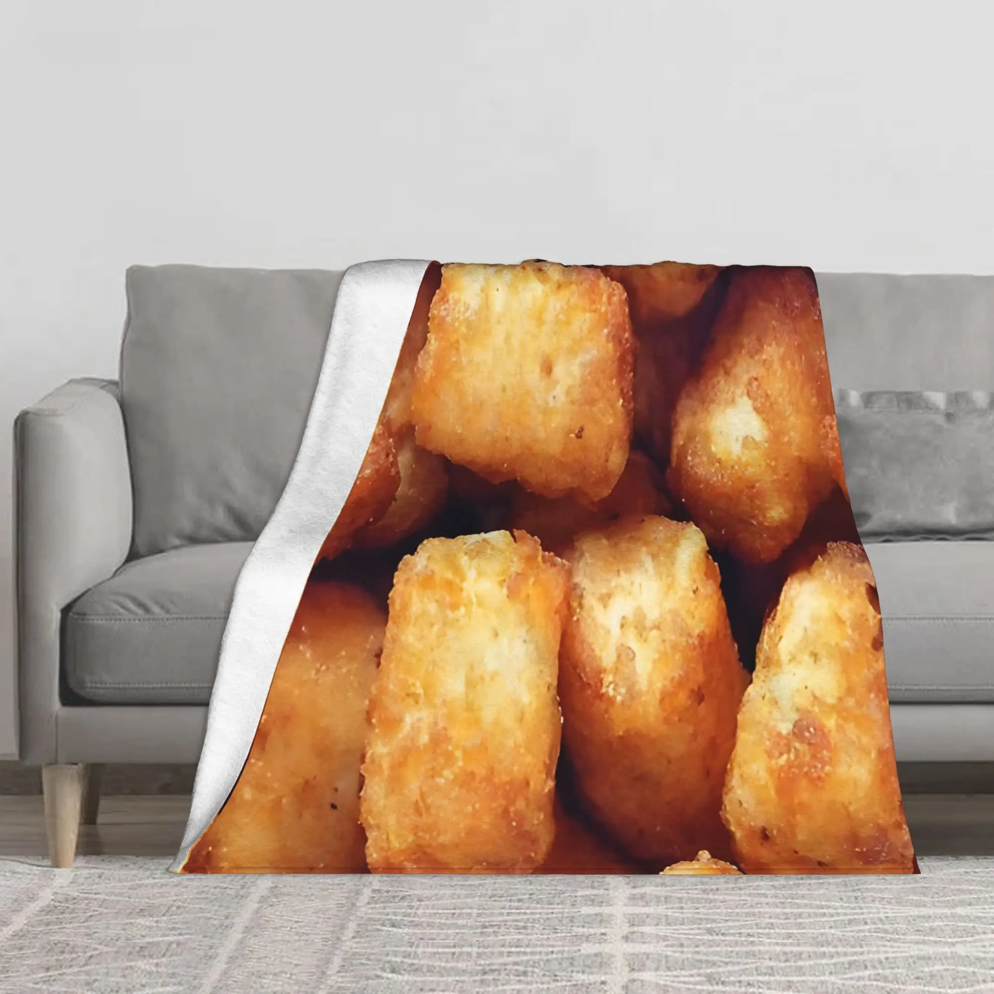 1PC Tater Tot blanket Throw Furry Winter Blankets for Adults Bedding Home Interior Fluffy Plaid Sofa Knee